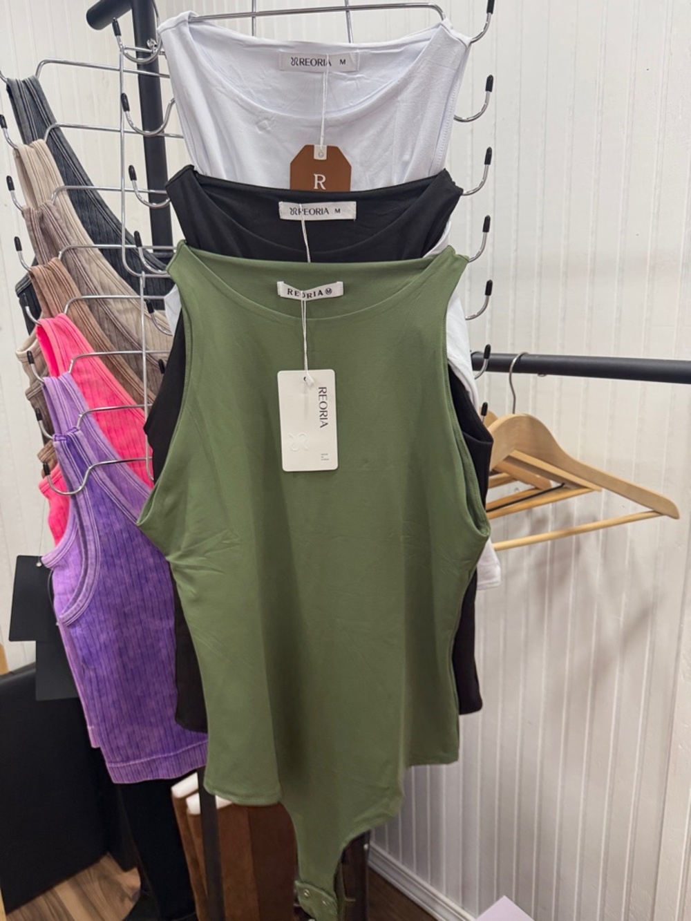 NWT ReoRia Olive Sleeveless Tank Bodysuit Medium